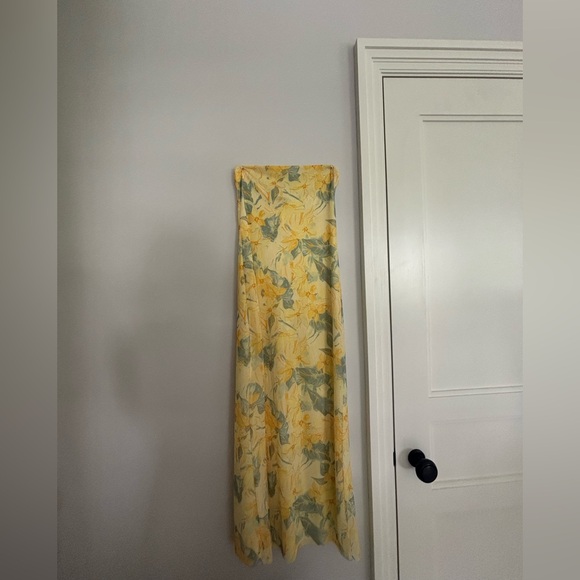 Zara Dresses & Skirts - Zara Yellow and Green Maxi A-Line Dress